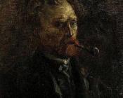 文森特威廉梵高 - 叼烟斗的自画像